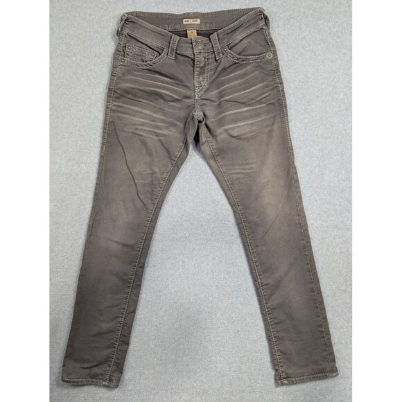 True Religion Geno Jeans Womens 28 Gray Relaxed Slim Stretch Designer Pants - Picture 1 of 16